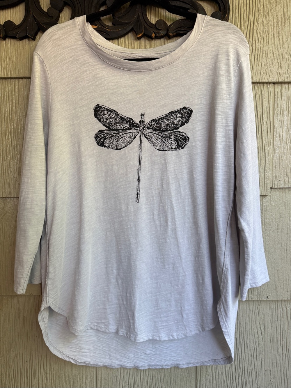 Escape by Habitat Dune Peruvian Slub Cotton Dragonfly High Low Tee M